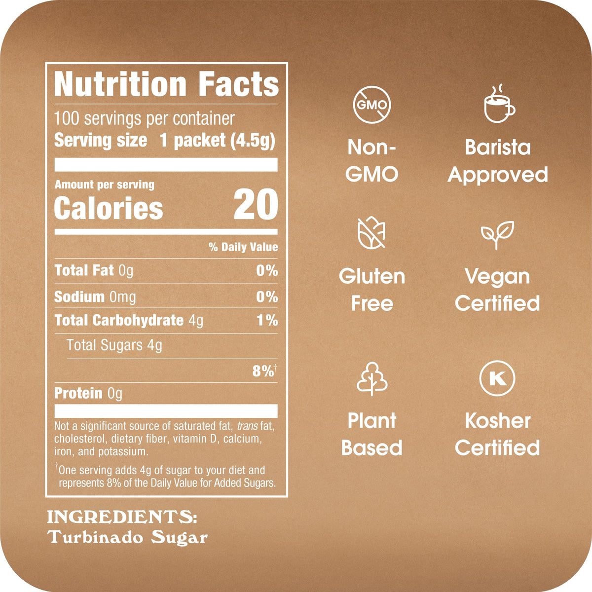 IN THE RAW packets shown with baking ingredients for versatile sweetness