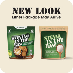 IN THE RAW Stevia baking setup with pie and cake visuals for calorie-conscious desserts