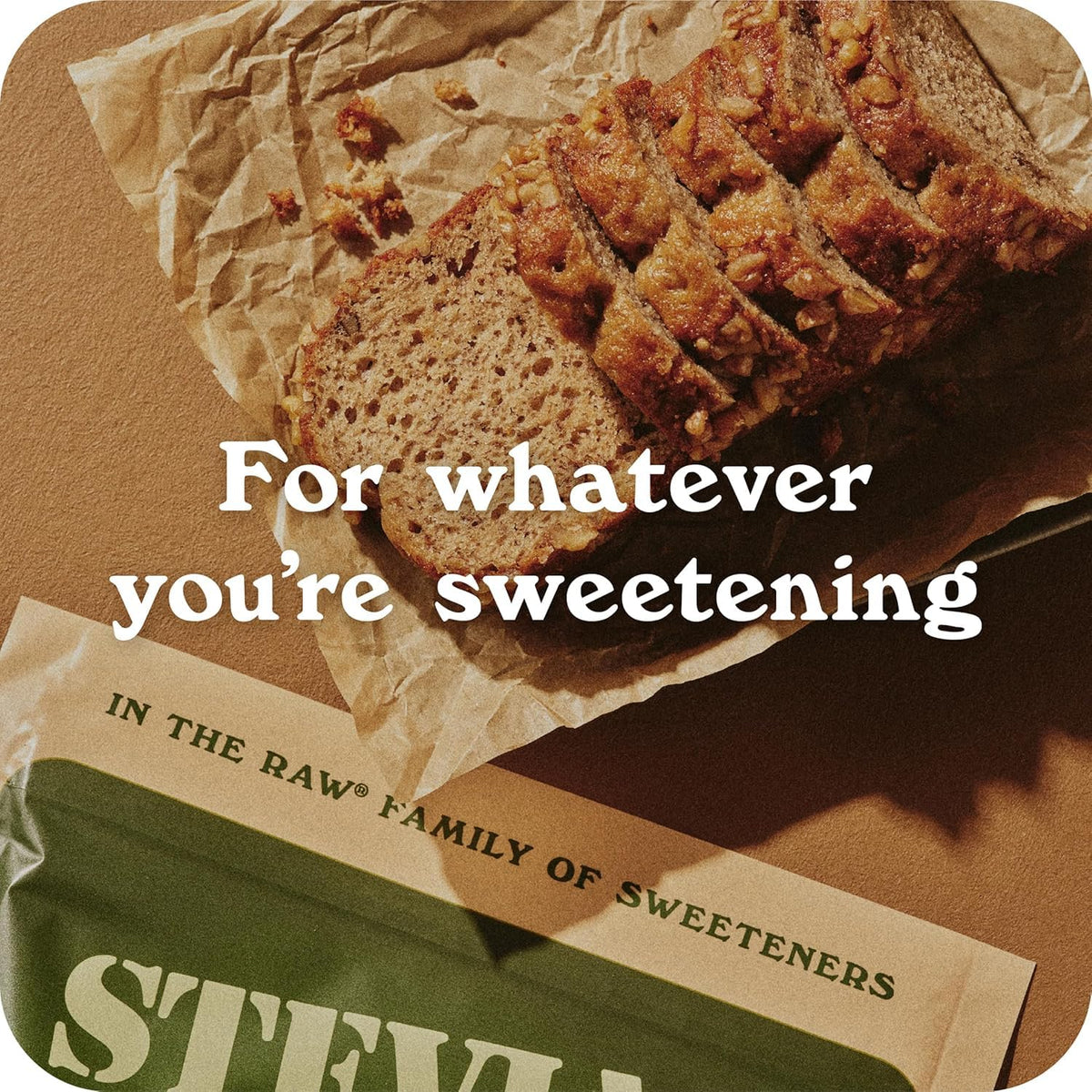 IN THE RAW Stevia granulated close-up showing plant-based sweetness without additives