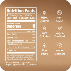 In The Raw stevia packets used in baking ingredients