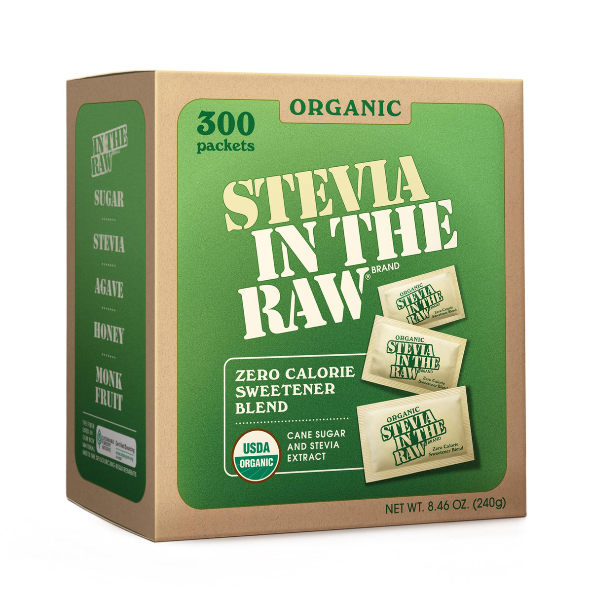 IN THE RAW Stevia packets for coffee deliver zero-calorie sweetness.
