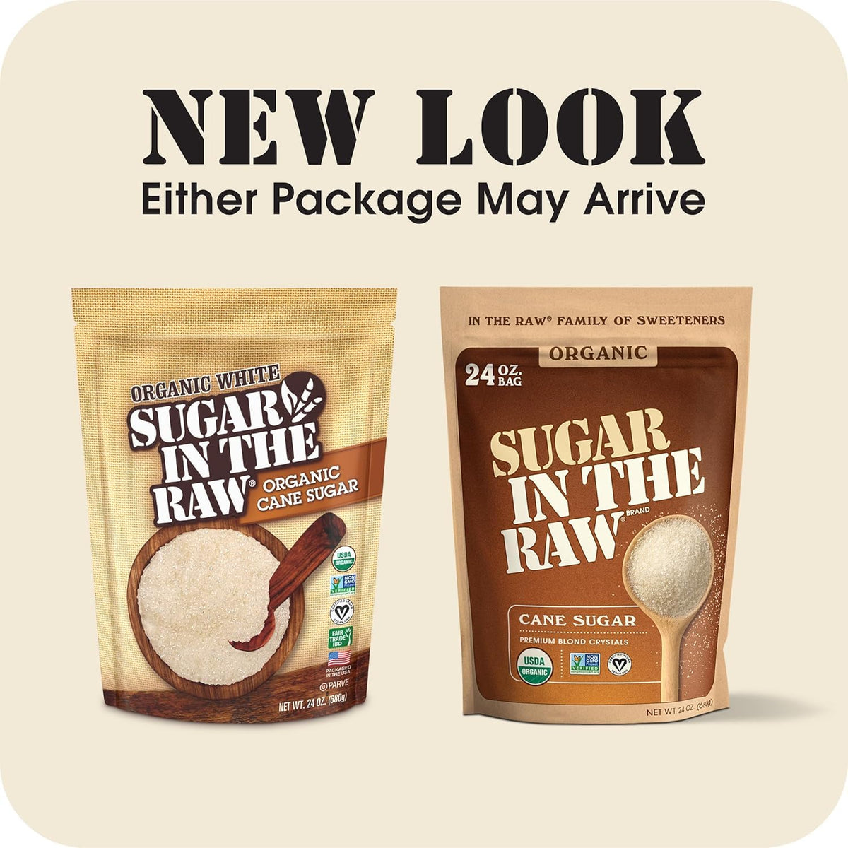 IN THE RAW USDA Organic certifications on the package ensuring organic quality.