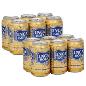 Inca Kola Golden carbonated can showing a refreshing fizz for gatherings