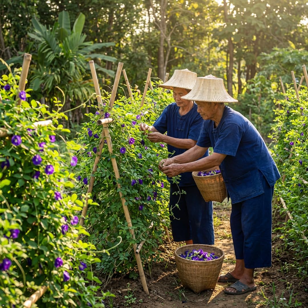 Incas butterfly pea tea cup-ready offers caffeine-free soothing cup