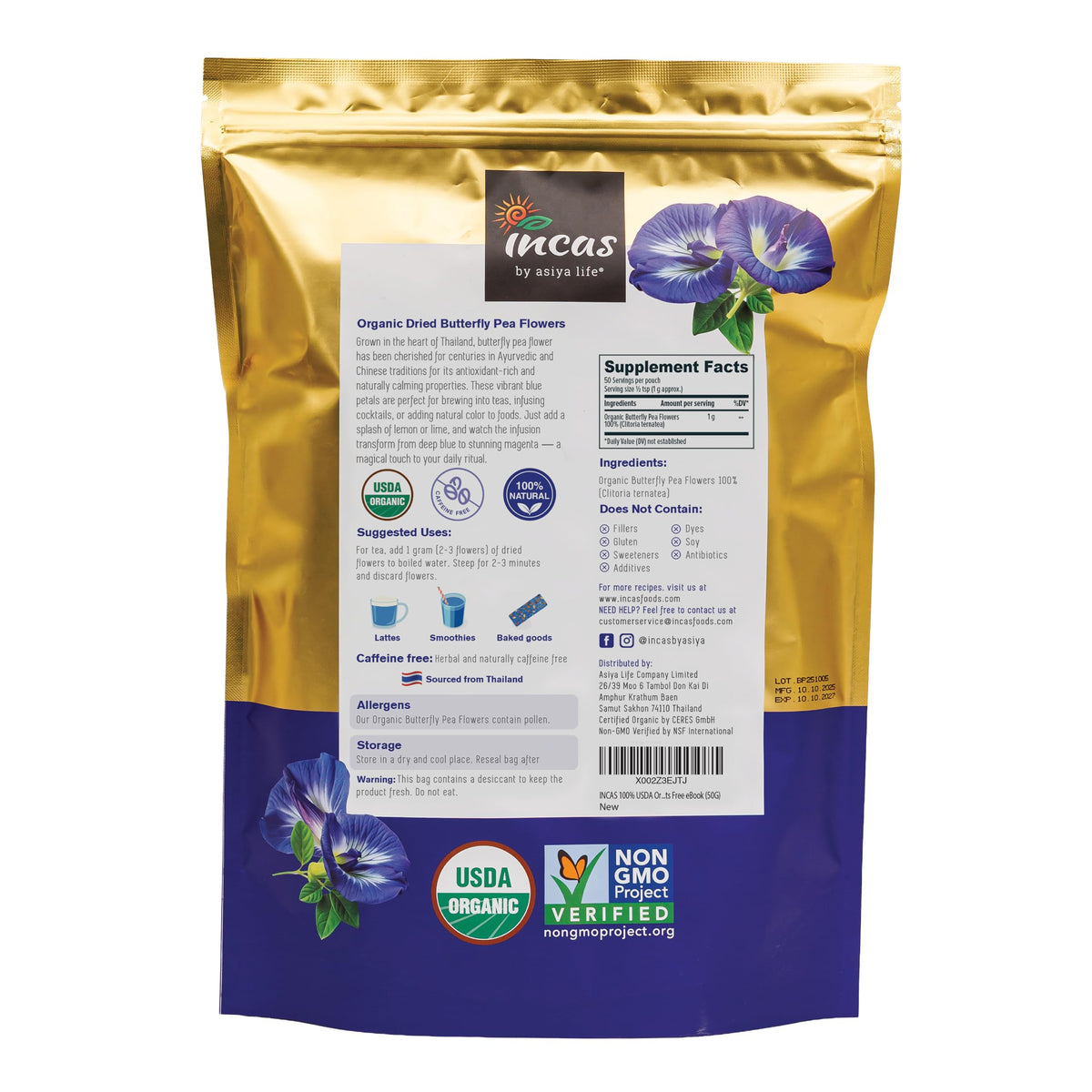 Vivid blue brew image highlighting the product's color potential.