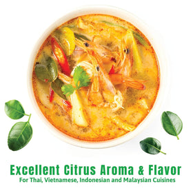 Incas kaffir lime leaves ground into curry paste base for flavorful Thai curries