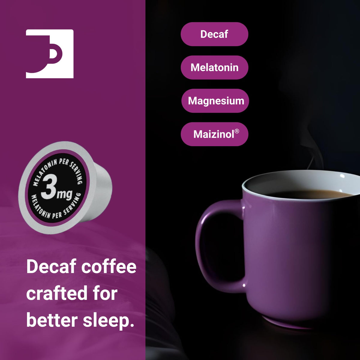 Incredibrew medium-dark decaf pods ready-to-brew for rich flavor.