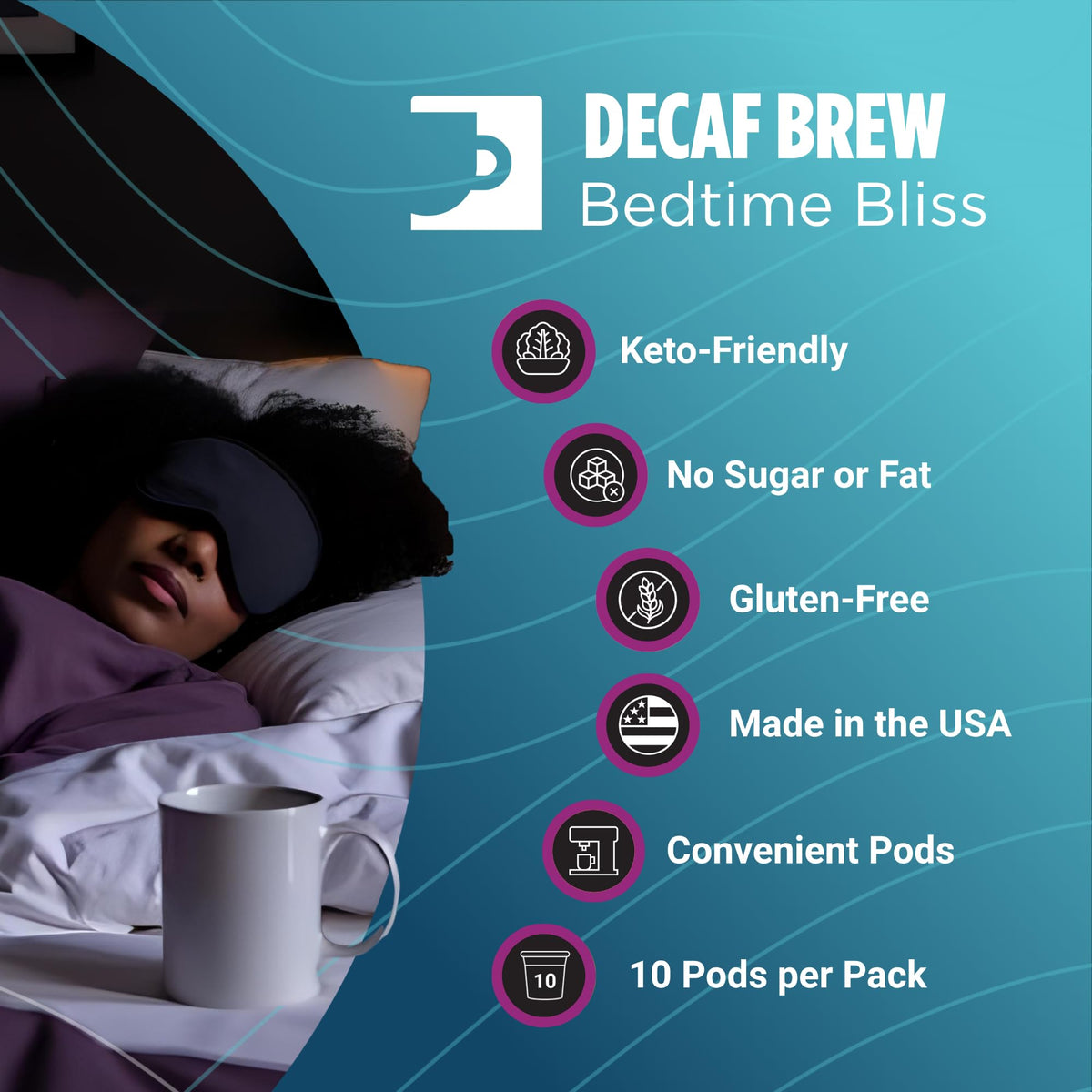 Incredibrew no-sugar decaf pods for mindful sipping after dinner.