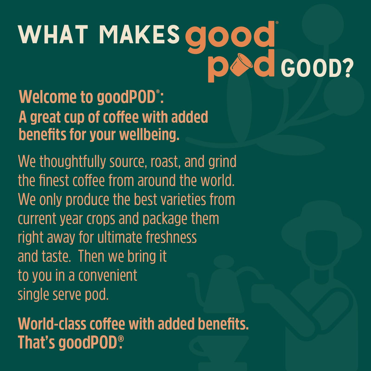 INDEPENDENCE CO goodPOD Organic Fair Trade certification badge signals ethical sourcing