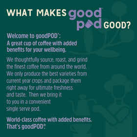 INDEPENDENCE COFFEE CO. goodPOD fair trade label signaling ethical sourcing