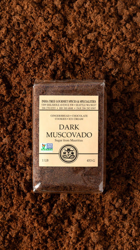 Amber-colored India Tree Dark Muscovado Sugar for rich desserts