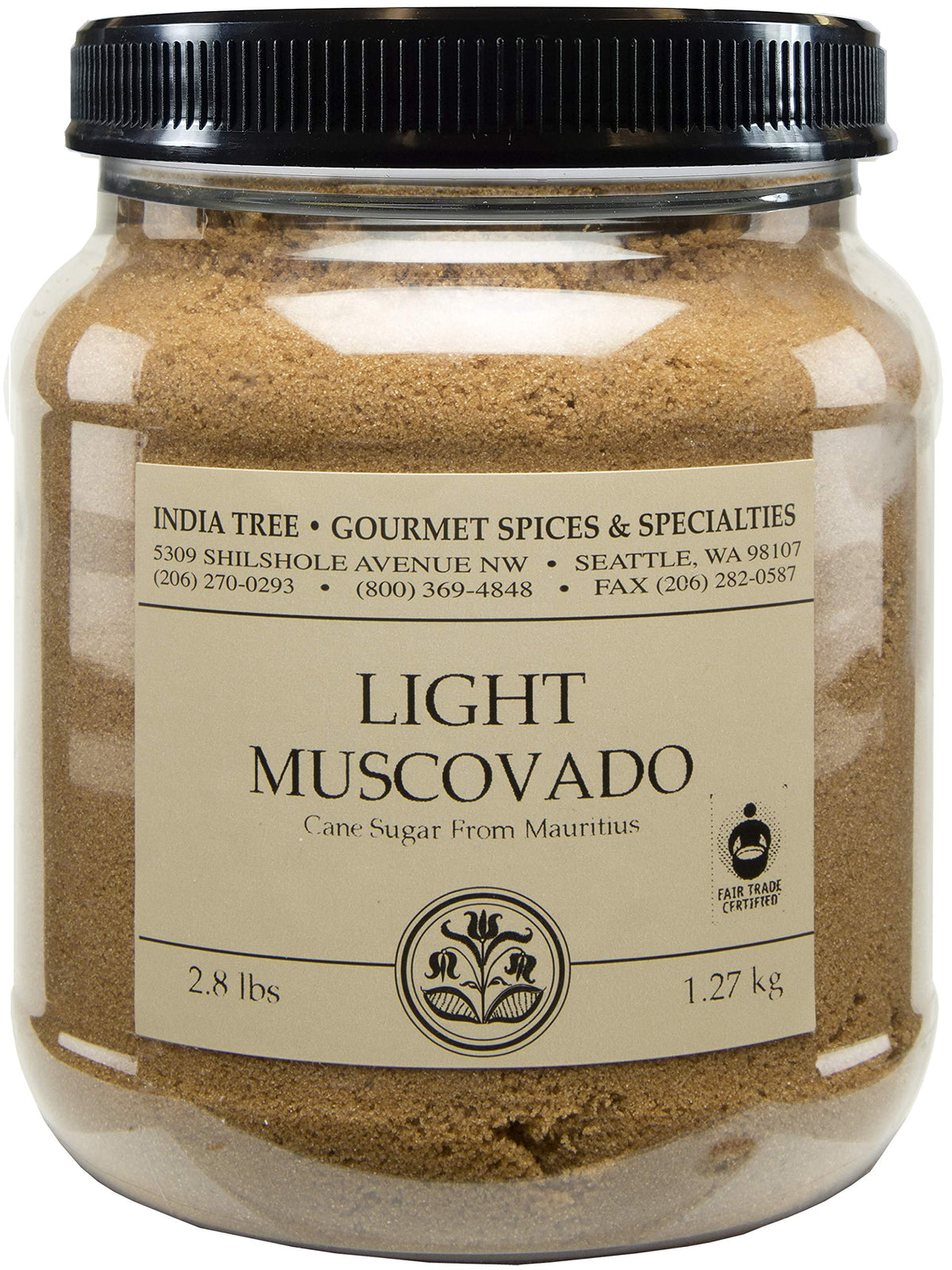 India Tree Light Muscovado sugar canister on shelf for easy baking