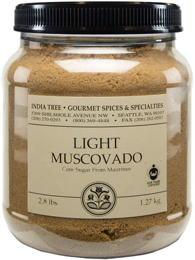 India Tree Light Muscovado sugar canister on shelf for easy baking