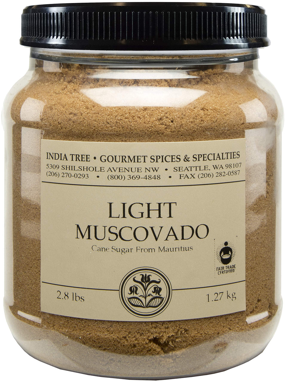 India Tree Light Muscovado sugar canister on shelf for easy baking