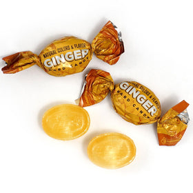 Individually wrapped ginger candies on the go for convenient, mess-free treats.
