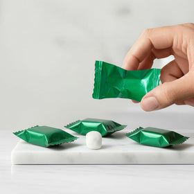 Individually wrapped Green Buttermints by The Hampton Candy Company, gift-ready.