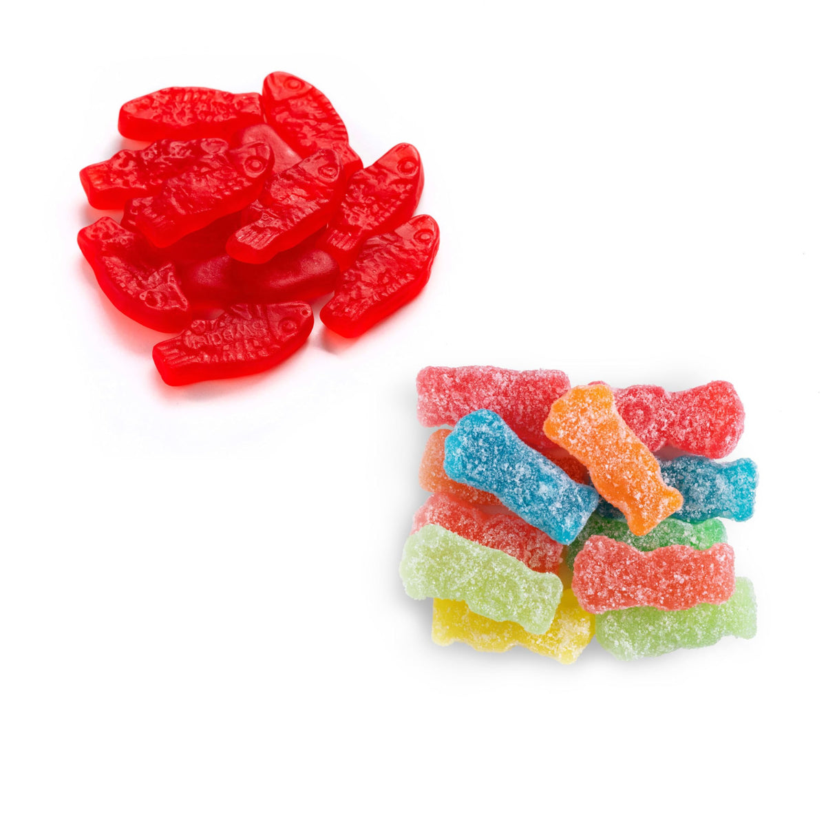 Individually wrapped Sour Patch Kids and Swedish Fish packs, convenient for travel and lunches.