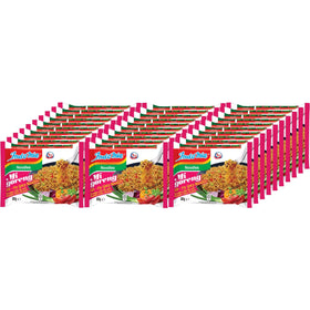 Indomie Mi Goreng Hot & Spicy pack of 30 packets, convenient for quick meals.
