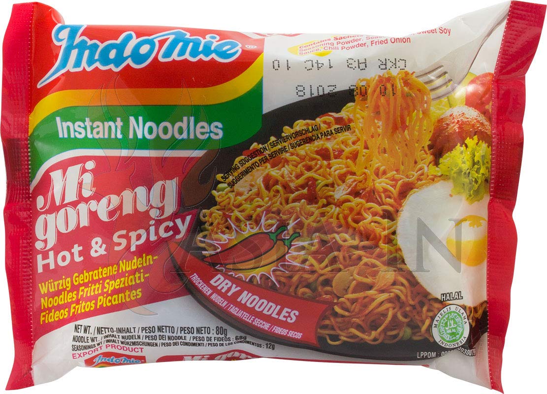 Indomie Mi Goreng hot and spicy stir-fry noodles, ideal for quick weeknight meals.