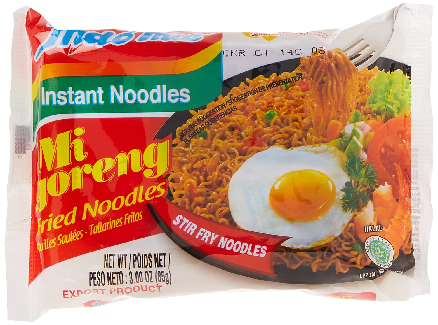 Indomie Mi Goreng original pack 60 front view, ideal for quick family meals.