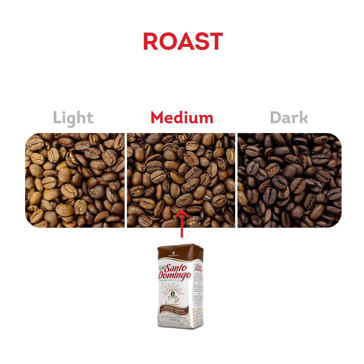 Induban Café Santo Domingo 16 oz bag perfect for home brewing and daily use.