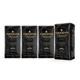 Induban Gourmet whole bean coffee in a 16oz bag ready for home drip brewing.