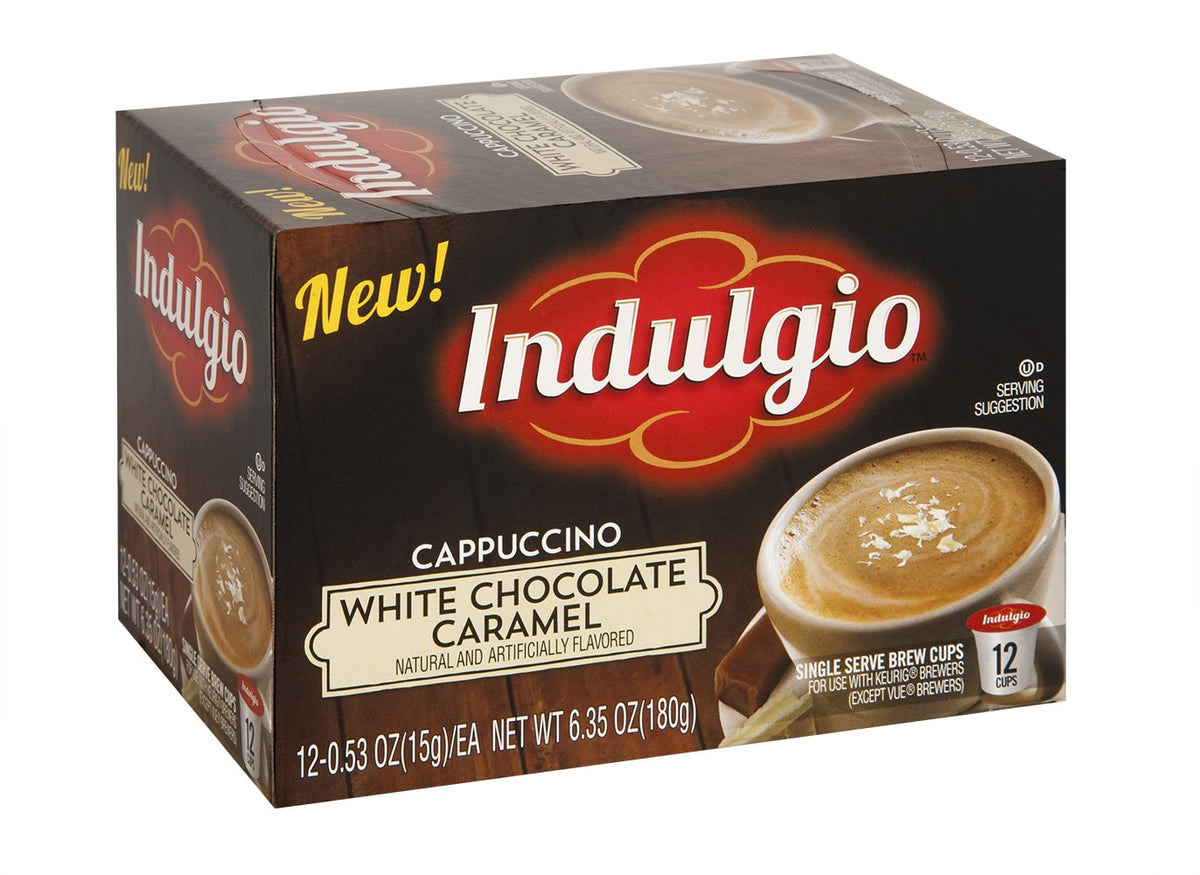 Indulgio White Chocolate Caramel Cappuccino K-Cup delivers a comforting morning ritual with a rich aroma