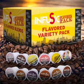 InfuSio 12 flavors assortment showcasing premium roast options.