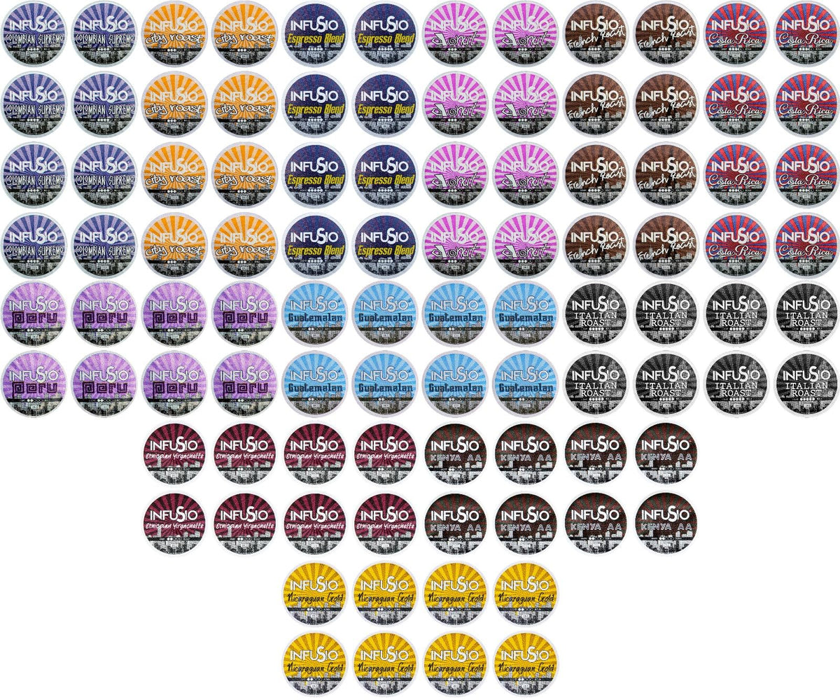 InfuSio coffee pods 96-count bundle for daily brews.