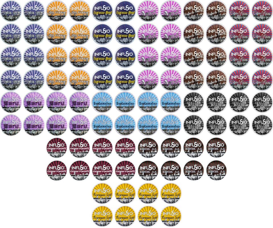 InfuSio coffee pods 96-count bundle for daily brews.