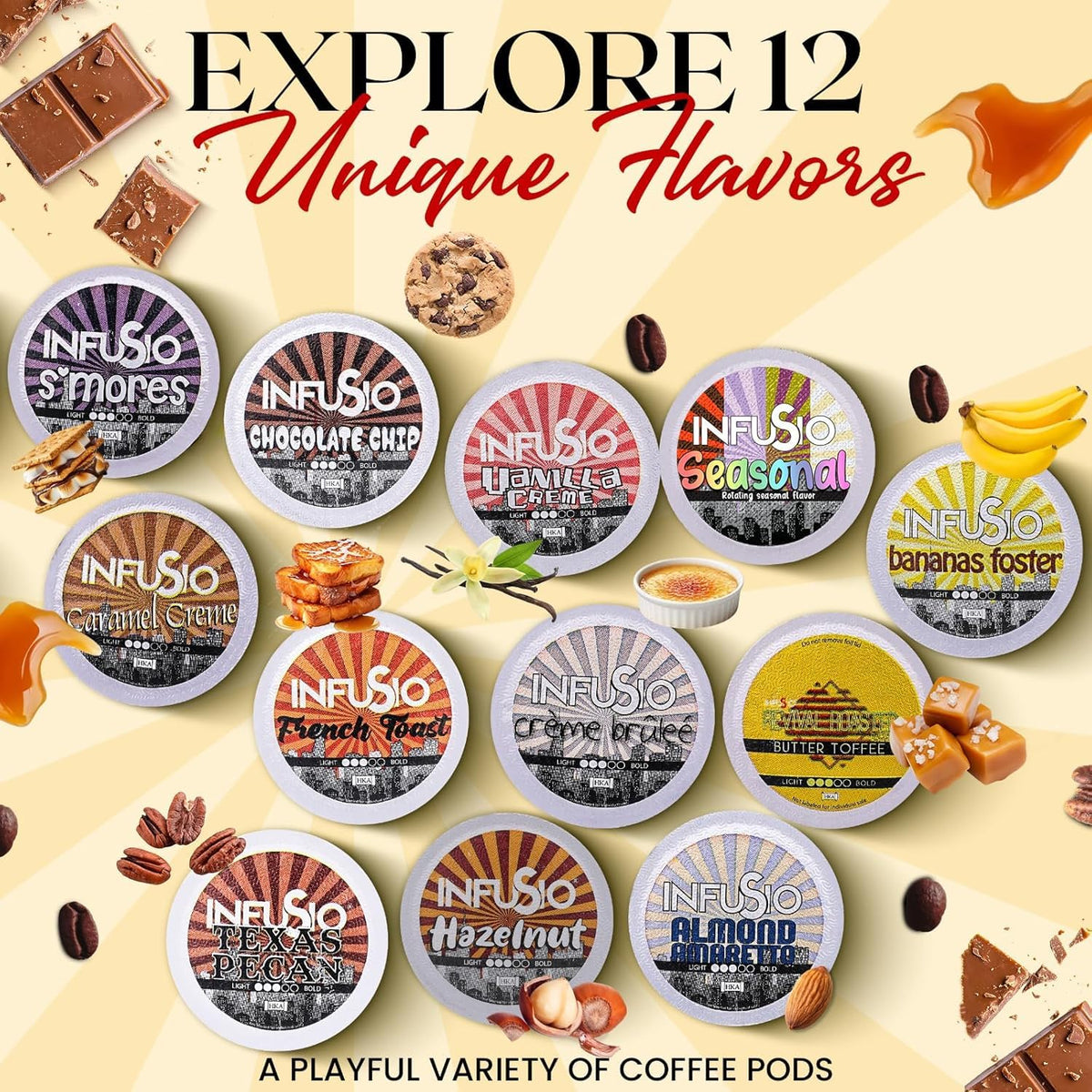 InfuSio Creme Brulee pods deliver dessert-inspired aroma and richness.