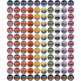 InfuSio flavored coffee pods variety pack displayed for 120 cups in a kitchen setting.