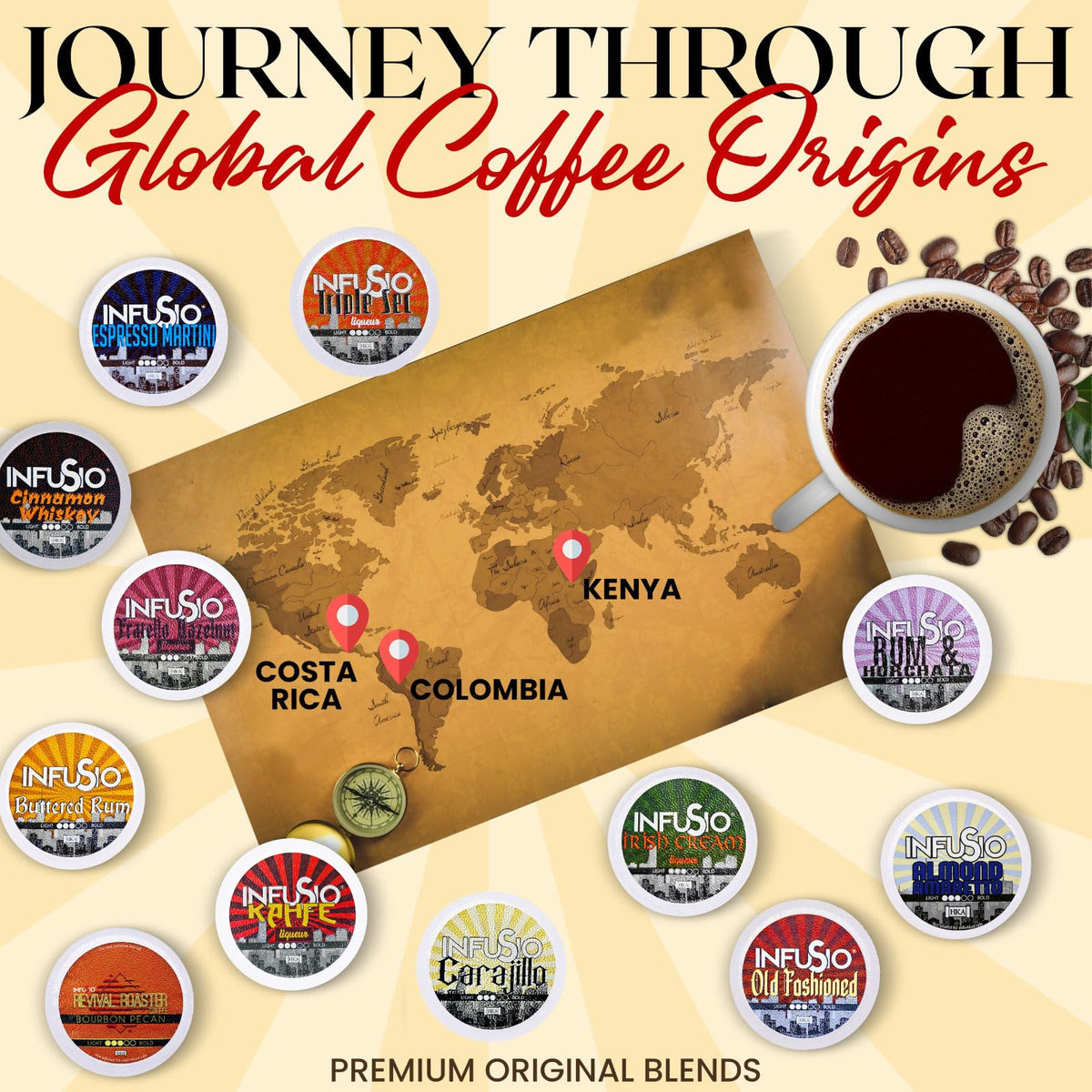 InfuSio fresh roasted beans close-up emphasizes aroma and freshness