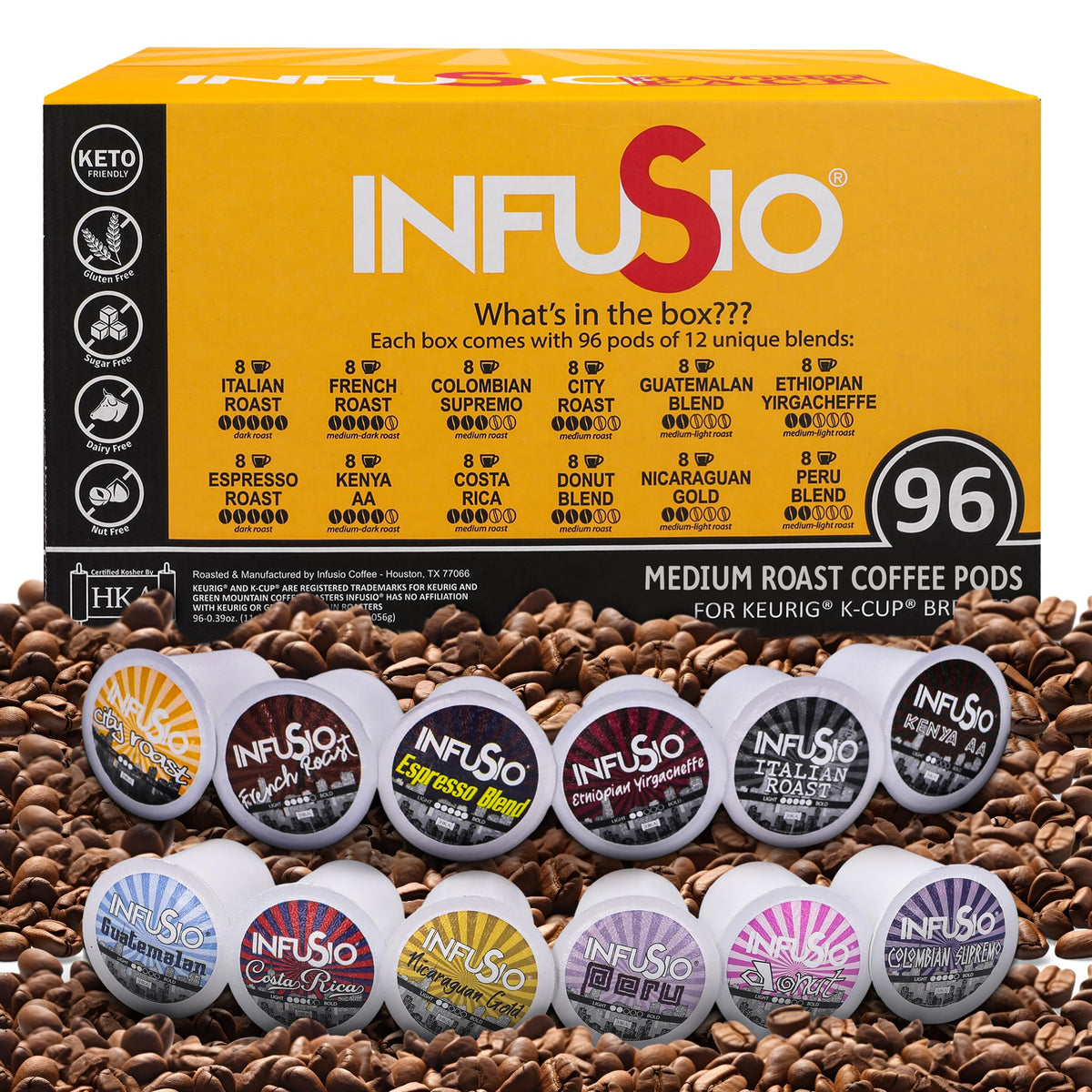 InfuSio variety pack shows 12 blends for flavor discovery.