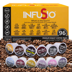 InfuSio variety pack shows 12 blends for flavor discovery.