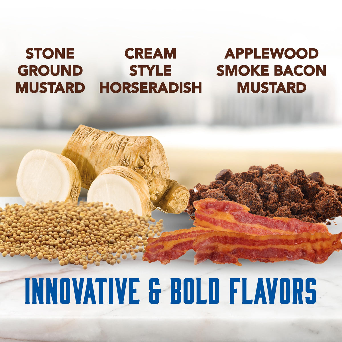 Inglehoffer Cream Style Horseradish jar adds hot rich flavor to burgers and deli sandwiches.