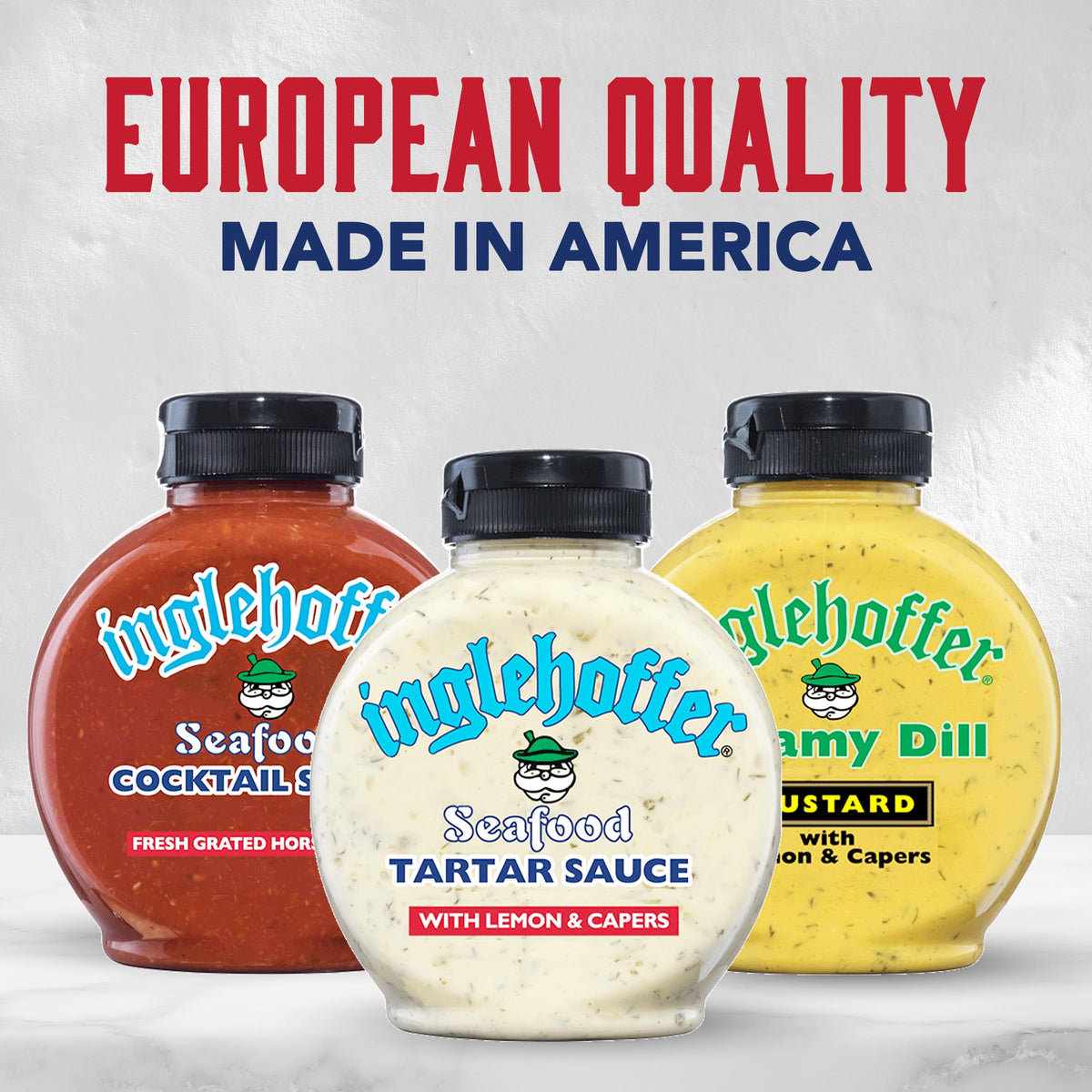 INGLEHOFFER Seafood platter with all three sauces for dipping and pairing
