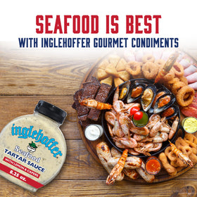 INGLEHOFFER Seafood Tartar Sauce jar with lemon and capers for fish dishes