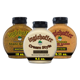 Inglehoffer Stone Ground Mustard bottle for bold sandwiches and tangy dressings.