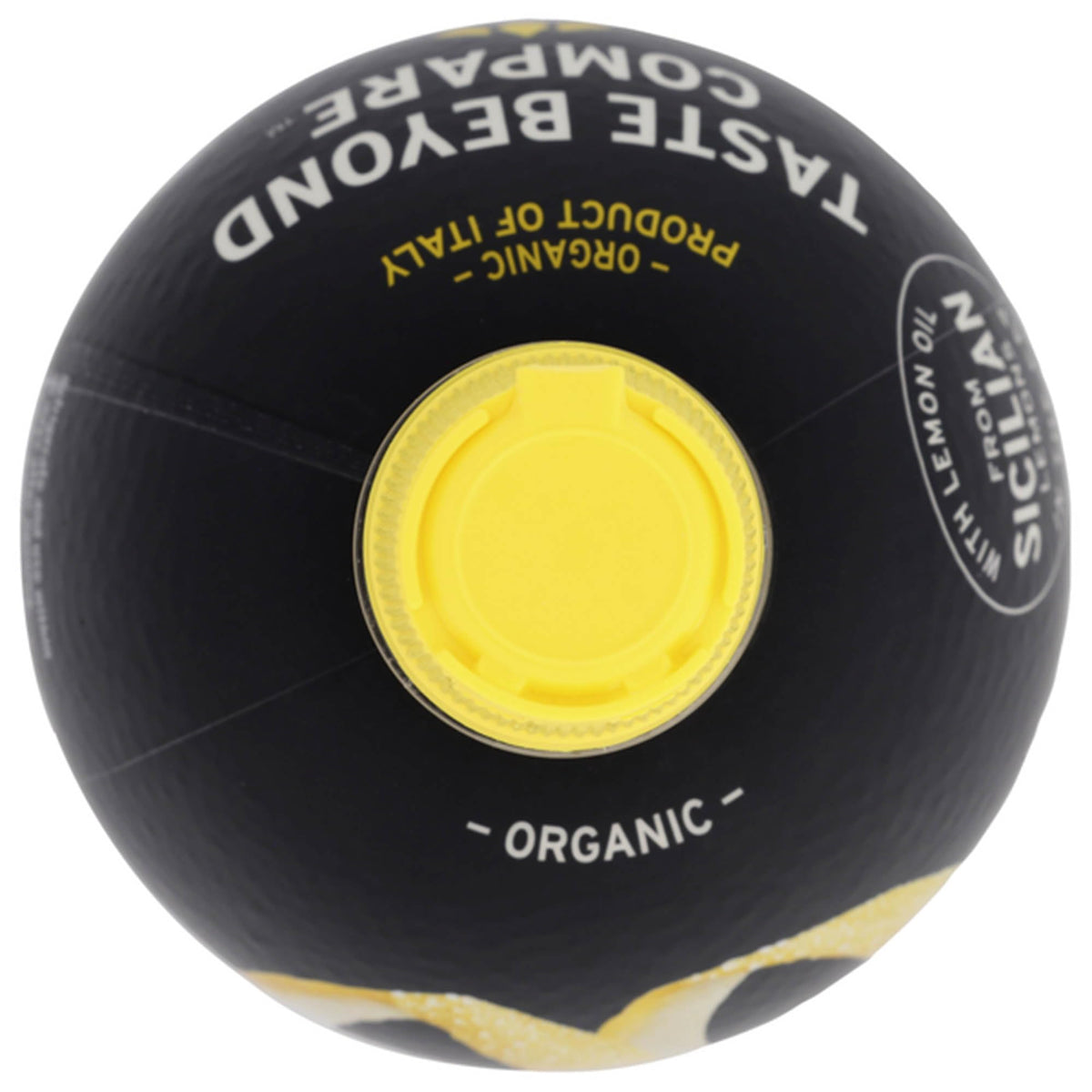 Ingredients close-up: water, organic lemon juice, organic lemon oil