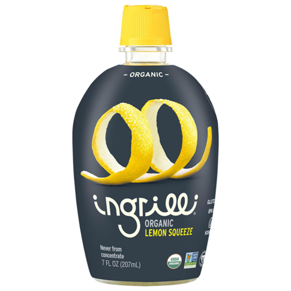Close-up of Ingrilli Lemon Squeeze label with organic Sicilian origin