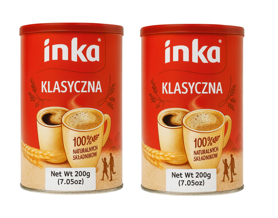 Inka Corp instant grain coffee can, top view, ideal for fast caffeine boost at home