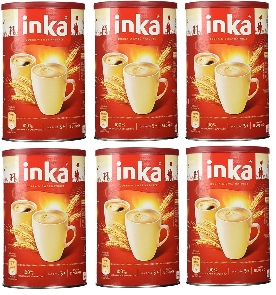 Inka Corp INKA Roasted Grain Coffee Kawa Zbozowa can front, rich aroma ready to brew.