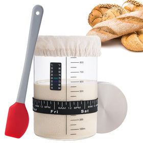 INOBYO sourdough starter jar wide-mouth for easy feeding and stirring.