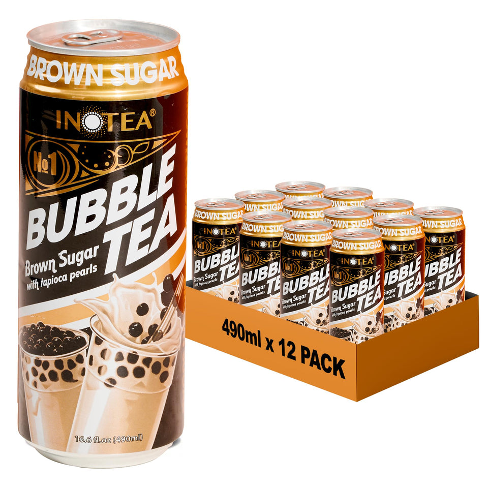 INOTEA brown sugar bubble tea can delivers chewy pearls for cafe-quality moments.