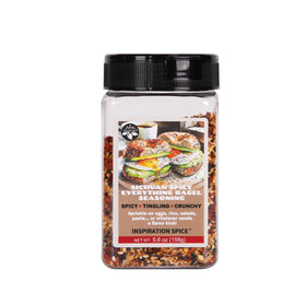 Inspiration Spice Sichuan Everything Bagel Seasoning bottle boosts bold flavor.