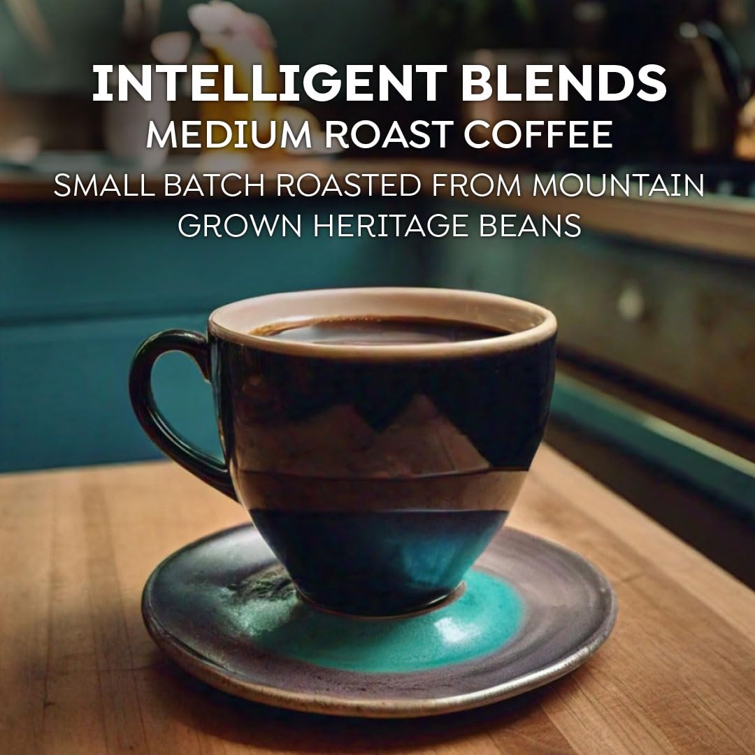 Intelligent Blends Arabica pods shown with Keurig compatibility for convenient single-serve use