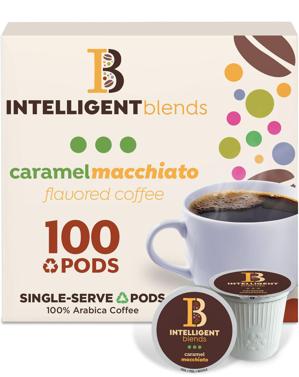 Intelligent Blends Caramel Macchiato pods ready for Keurig brewing
