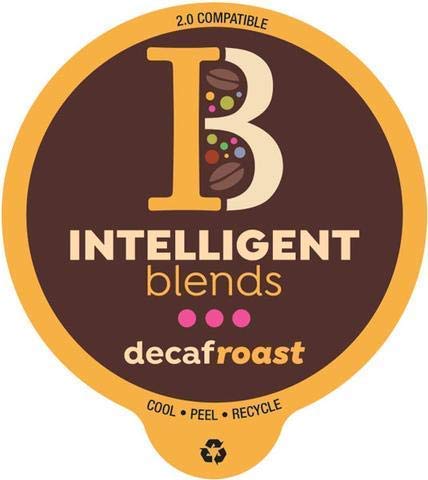 Intelligent Blends pod stack with cup, ideal for smooth decaf sips.
