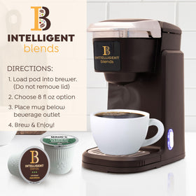 Intelligent Blends Keurig-compatible pods offer convenient, mess-free brewing.